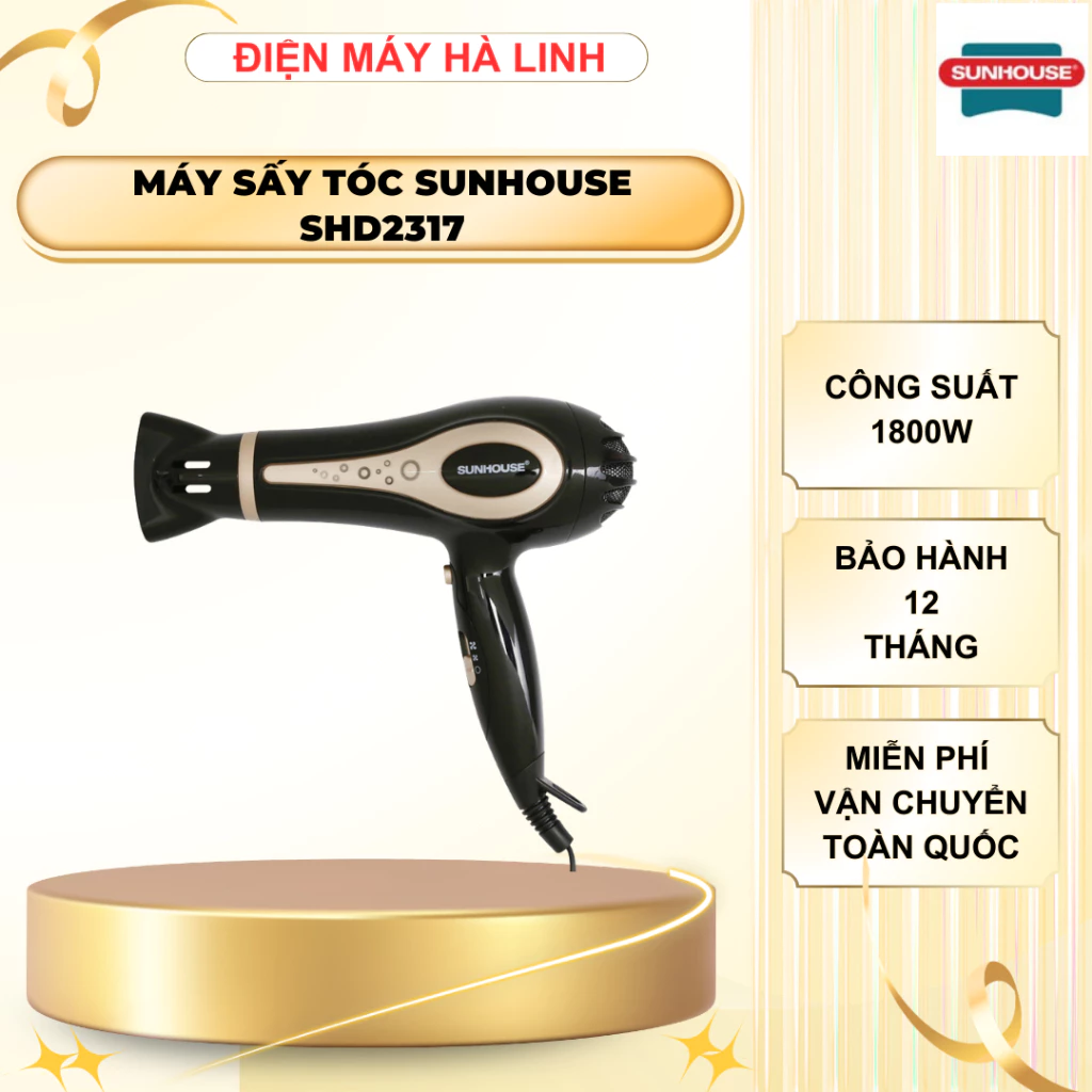 Máy sấy tóc Sunhouse SHD2317, Công suất 1800W, Bảo hành 12 tháng