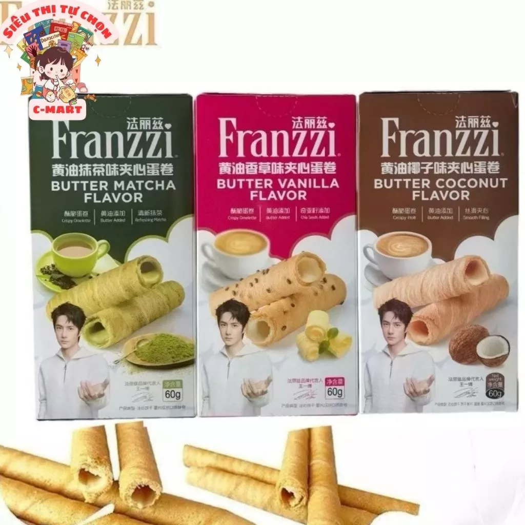 [C-MART] Thanh Bánh Quy Franzzi 60g Giòn Rụm 3 Vị Siêu Ngon