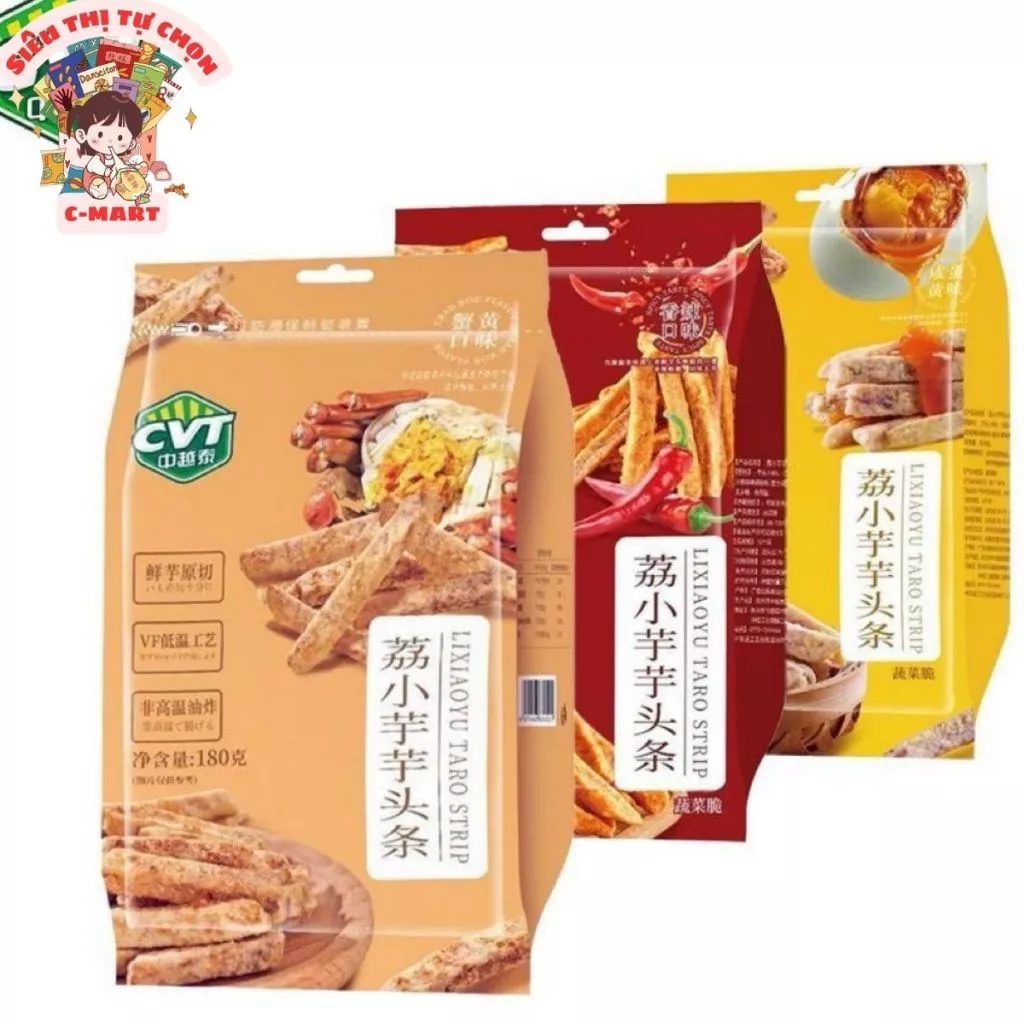 [C-MART] Bimbim Khoai Môn Cắt Lát Tẩm Vị Gói 180g - Đậm Vị, Giòn Rụm