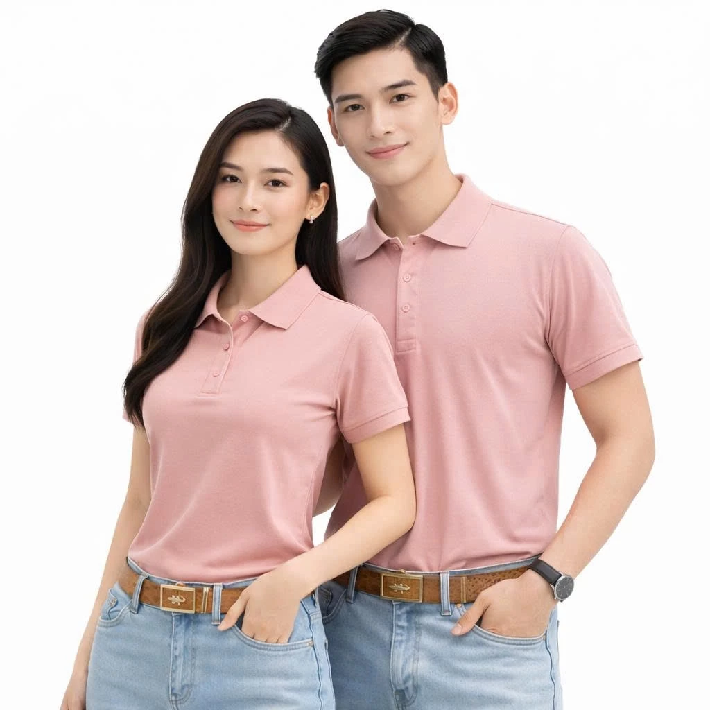 Áo Thun Polo Cổ Bẻ Andromeda Ngắn Tay Màu Pentel Hồng Ruốc Đồng Phục Dùng Chung Cho Nam Và Nữ