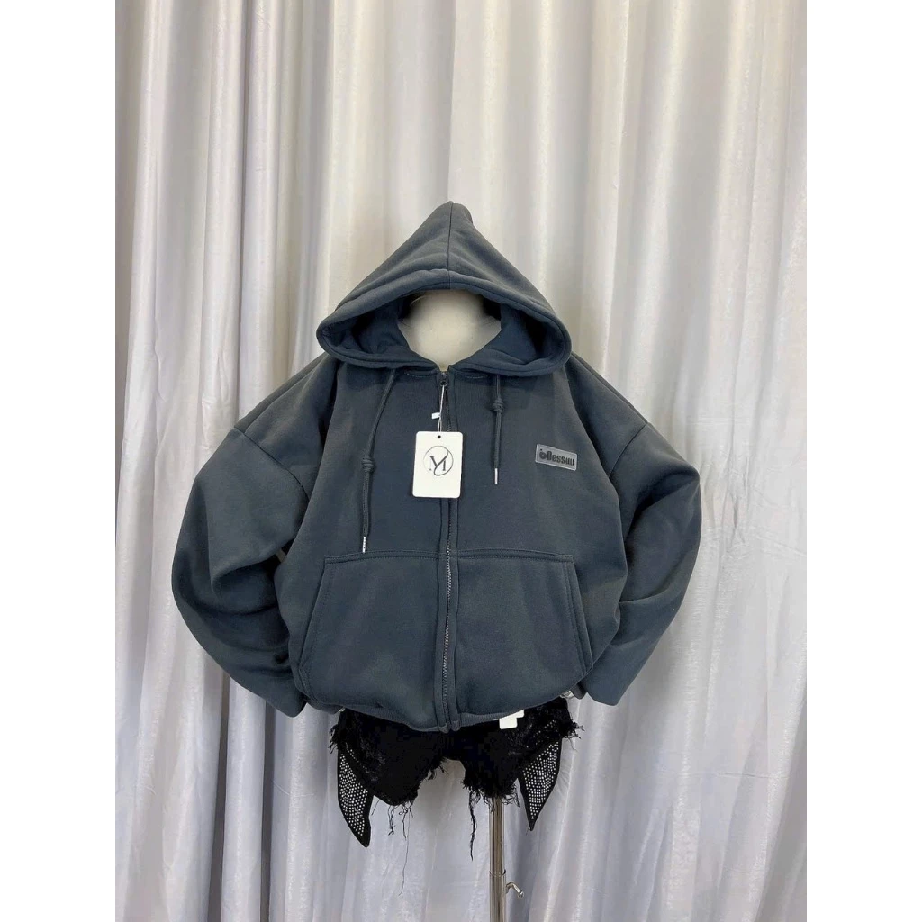 Áo Khoác Hoodie Nữ Hàng XK Có Túi Trong Form Rộng Có Mũ Khóa Kéo Nỉ Dày Blessuu – Áo Hoodie Street Style