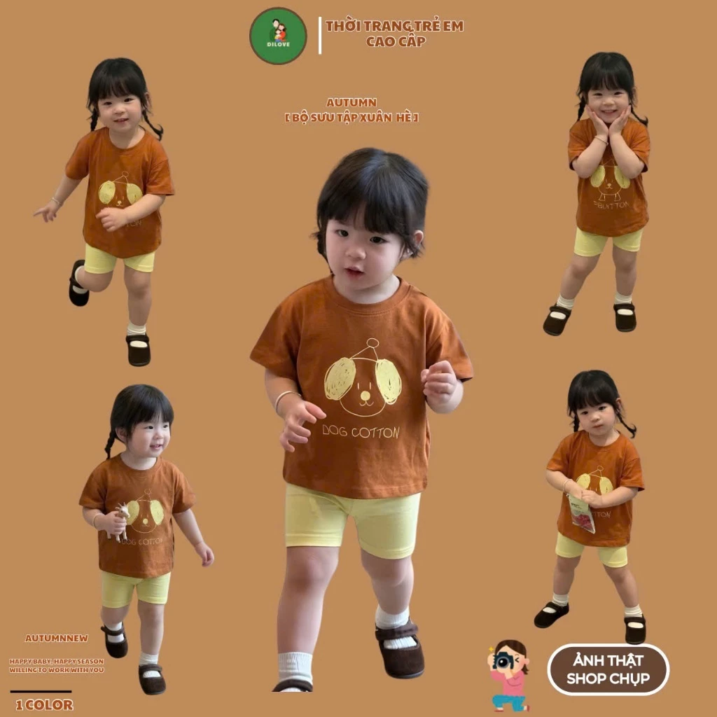 Quần áo bé gái DILOVE Đồ bộ cho bé gái mùa hè Set bộ cho bé gái ngắn tay chất liệu Cotton Bộ quần áo cho bé - Mã N2