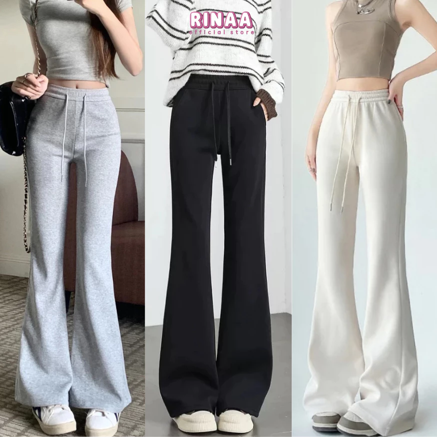 Quần Ống Loe Gân Mông Vải Nỉ 2 Da Thu Đông Siêu Hot Vải Dày Dặn Mặc Ấm Cực Kỳ Tôn Dáng MIAA