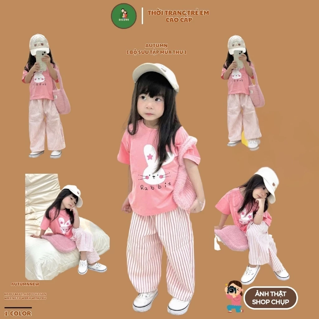 Quần áo bé gái DILOVE Đồ bộ cho bé gái mùa hè Set bộ cho bé gái ngắn tay chất liệu Cotton Bộ quần áo cho bé - Mã C1