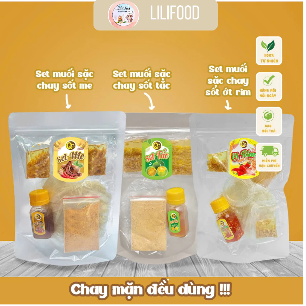 Bánh Tráng Phơi Sương-Set Bánh Dẻo Muối Sặc Sốt Tắc/Me/Ớt Rim Mật Ong -Dùng Cho Ăn Chay Siêu Ngon-LiLiFood