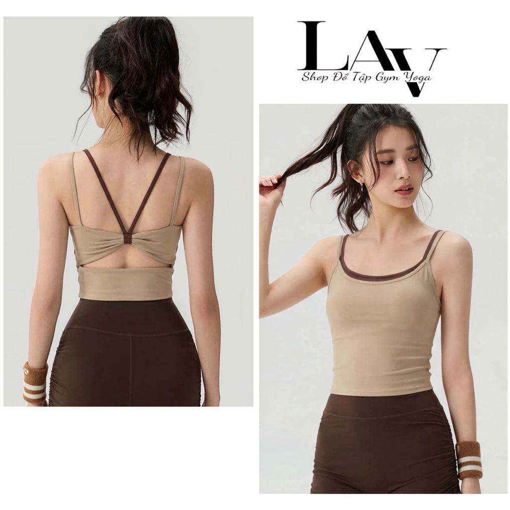 Áo bra tập yoga, pilates thiết kế lưng nơ, che khuyết điểm tôn dáng - LAV Activewear/BX604