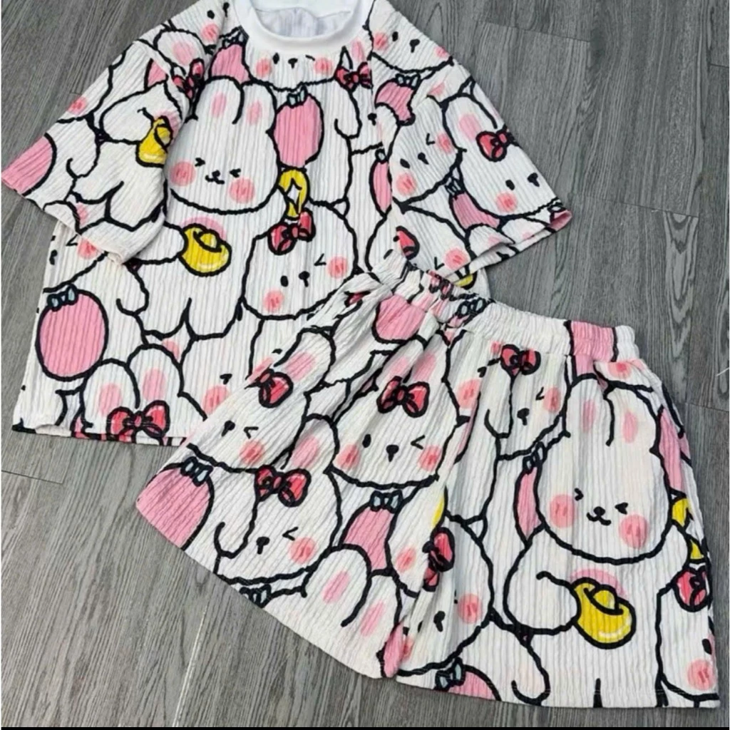 SET BỘ HỌA TIẾT hoạt hình họa tiết xinh xắn dễ thương chất mềm mát mặc nhà form rộng nam nữ