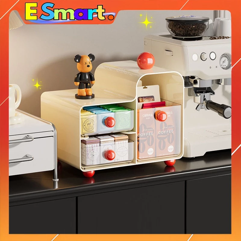 Tủ Đựng Đồ 3 Ngăn Mini Để Bàn Hình Dáng Dễ Thương - Hộp Để Dụng Cụ Học Tập, Mỹ Phẩm Có Ngăn Kéo Xếp Chồng Tiện Dụng