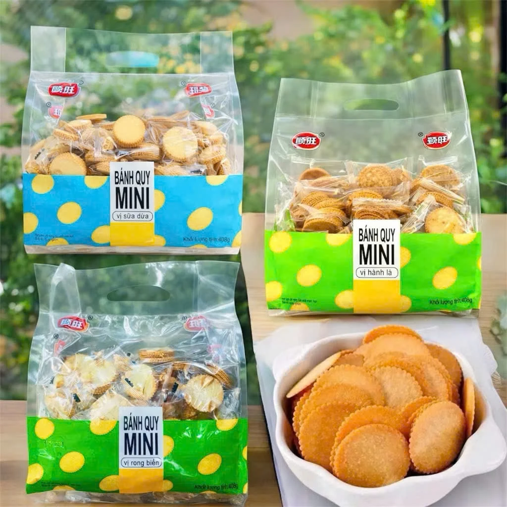 Bánh Quy Đồng T.iền Shunwang 408g – Bánh Quy Mặn Nội Địa Trung Giòn Ngon