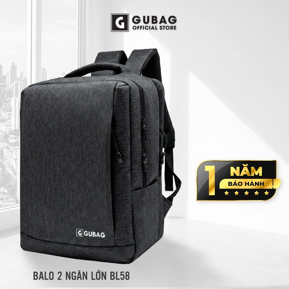 Balo 2 ngăn laptop chính hãng GUBAG, dành cho người đi làm, công sở, đựng vừa 15,6 inch