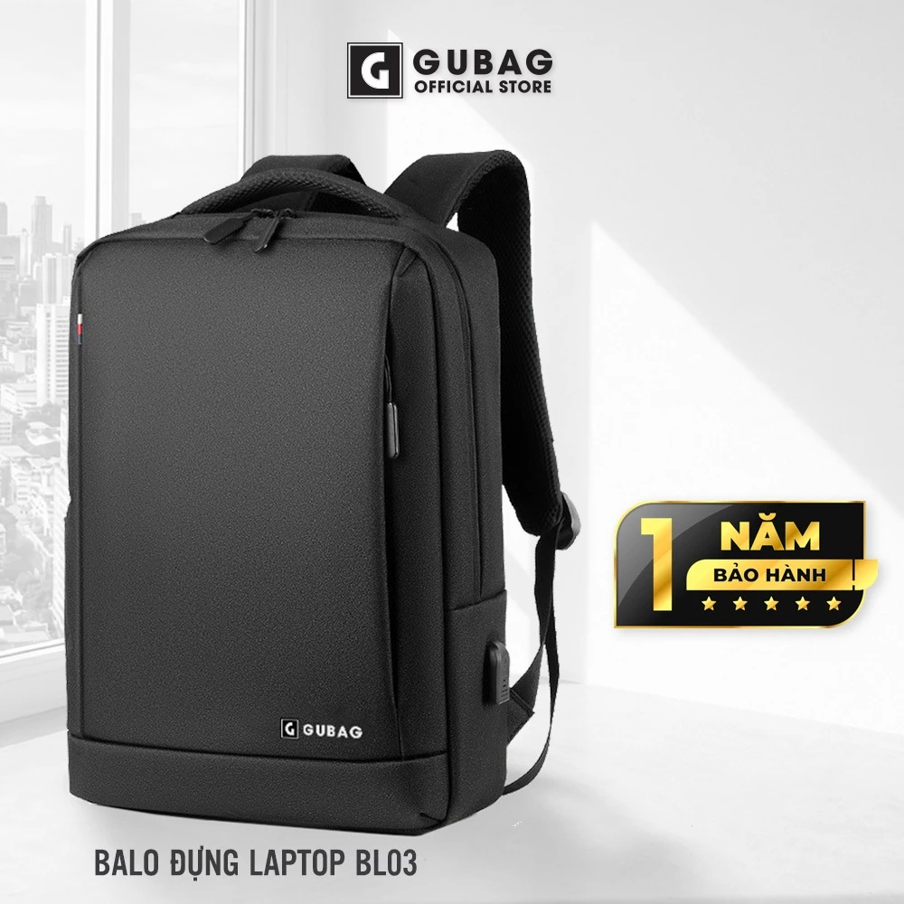 Balo Laptop 15.6 inch nam nữ cao cấp GuBag, đựng laptop chống sốc, chống nước cao cấp