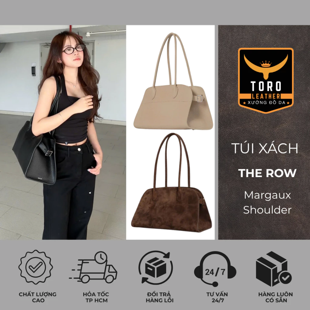 Túi R.O.W Margaux Shoulder - QUAI DÀI (Hàng có sẵn) - Túi xách hottrend chất liệu da microfiber