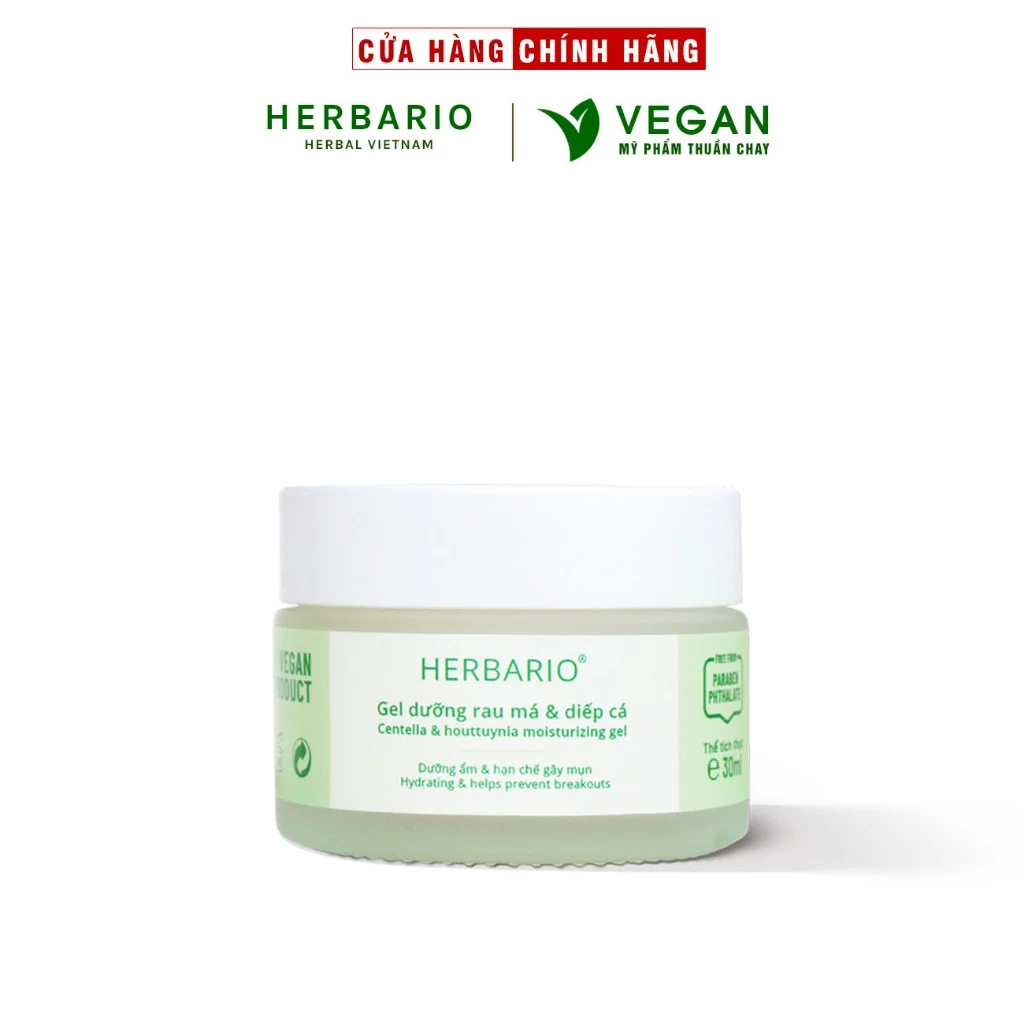 Gel dưỡng rau má & diếp cá Herbario 30ml thuần chay