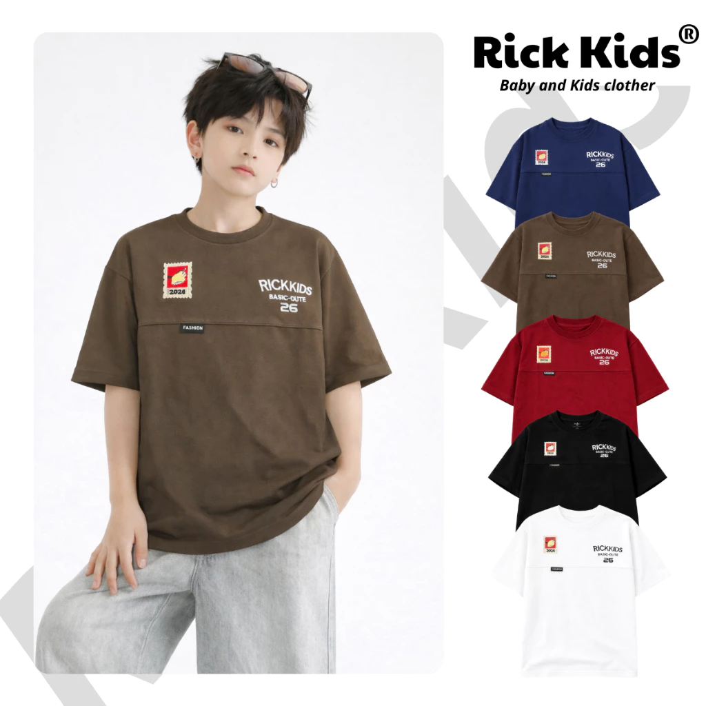 Áo Thun Cộc Tay Cho Bé Thêu Ngựa Rick Chất Liệu Thoáng Mát Thấm Hút Mồ Hôi - Rickkids VN