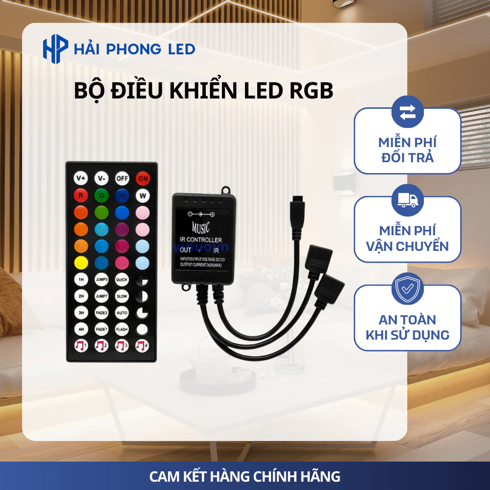 Bộ điều khiển led RGB có cảm biến âm thanh nháy theo nhạc