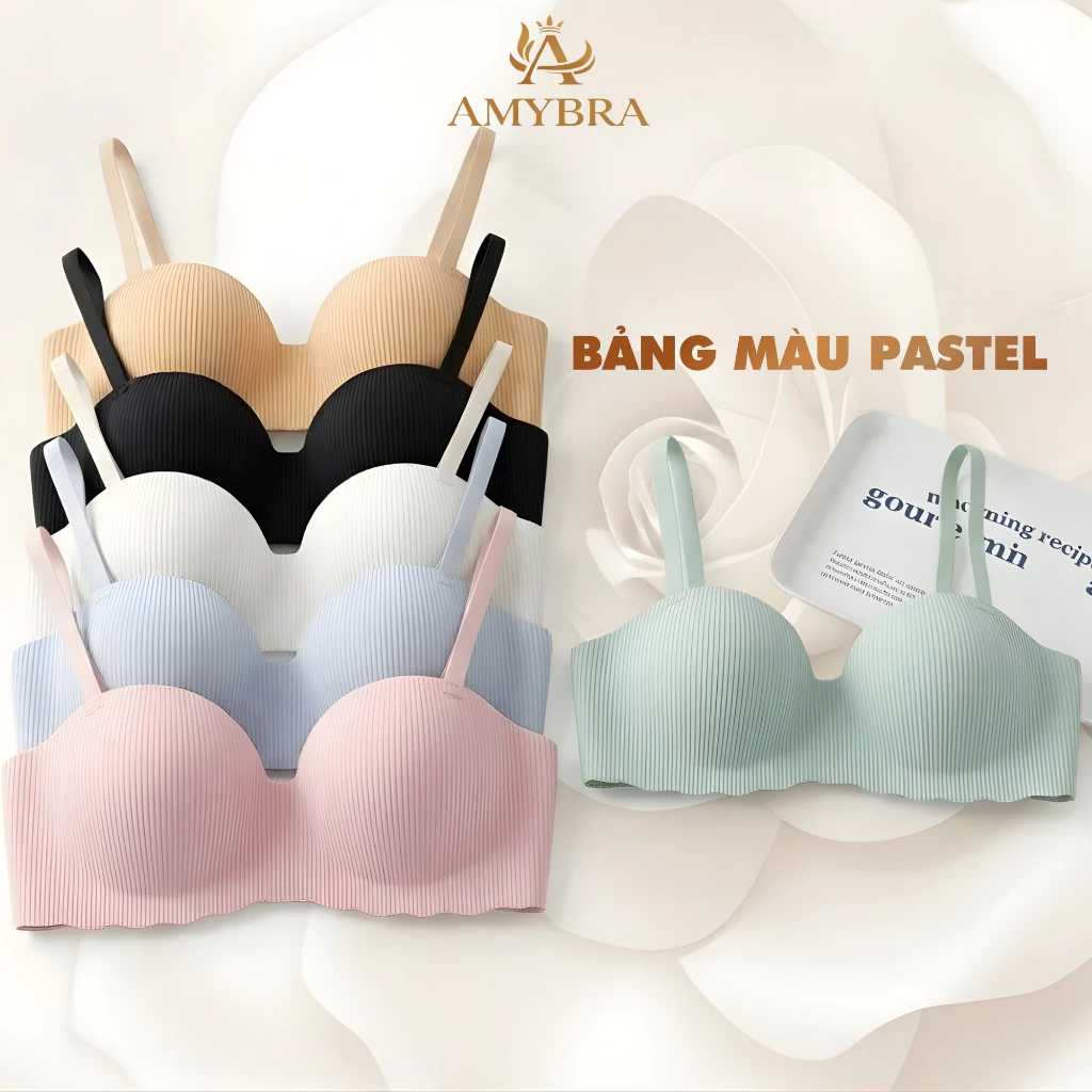 [ MẪU MỚI ] Áo Ngực Nữ Đúc Su Cup Ngang Gom Quả, Áo Lót Nữ Không Gọng Mềm Mại AMYBRA A5277