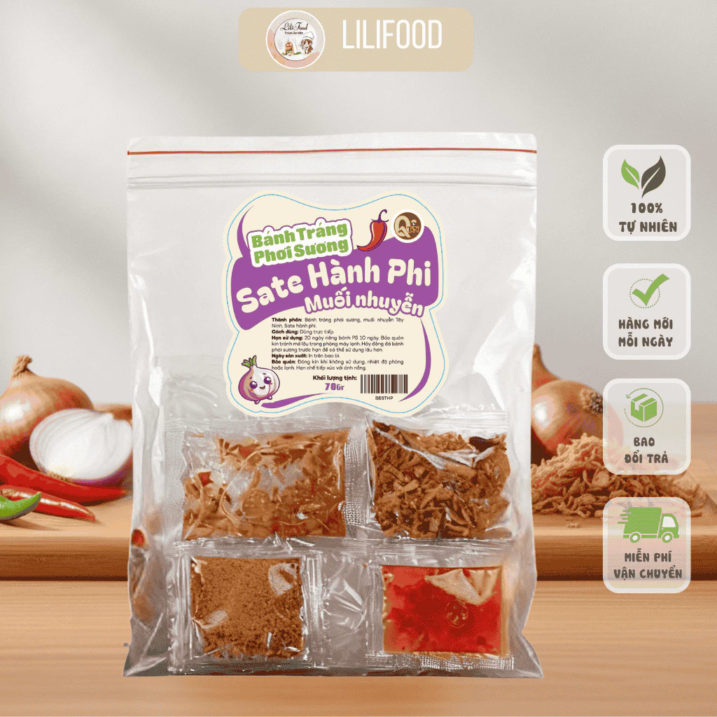 [5 Bịch] Bánh Tráng Phơi Sương Sa Tế Hành Phi Muối Nhuyễn Siêu Ngon | LiliFood