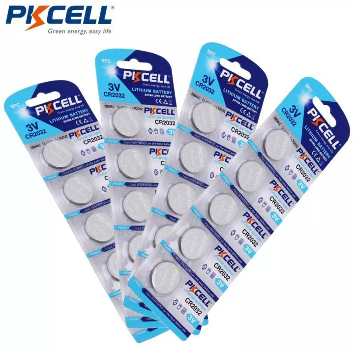 Pin CMOS PKCELL/ LANEN CR2032 Lithium 3V ( 1 vỉ 5 viên)-CR2032 Lithium Battery 3V- Loại Tốt