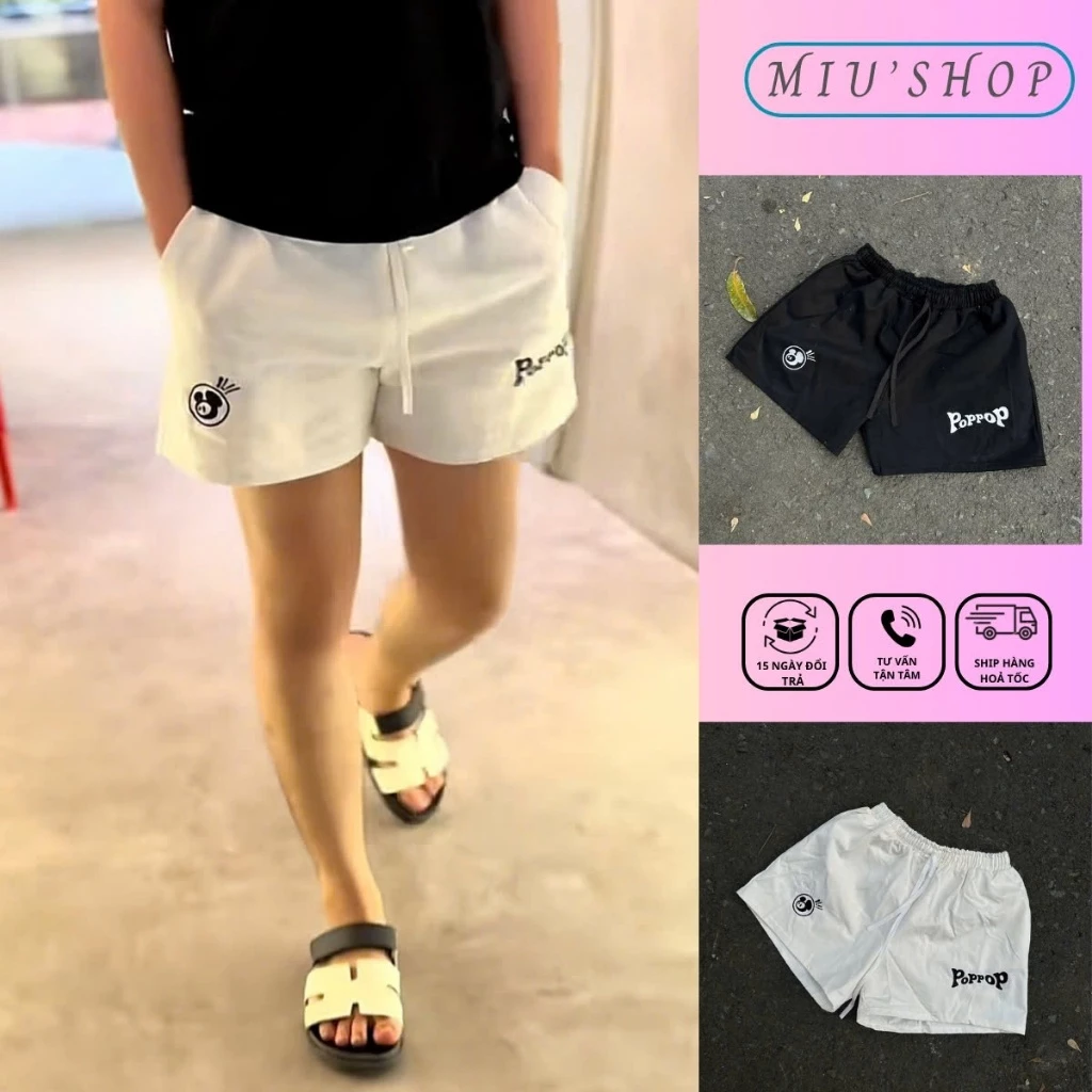 Quần Short Thể Thao PopPop Lưng Thun Form Rộng – Quần Đùi Nam Nữ Mặc Mát , Phong Cách Năng Động - MiuMiu._.SHOP