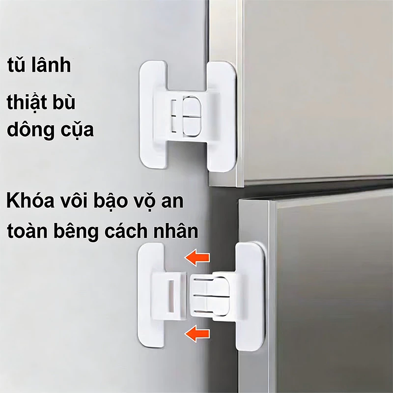 Chốt Khóa An Toàn Tủ Lạnh, Khóa Cố Định Cửa Tủ, Ngăn Kéo Chống Kẹp Tay Trẻ Em  Khóa An Toàn Trẻ