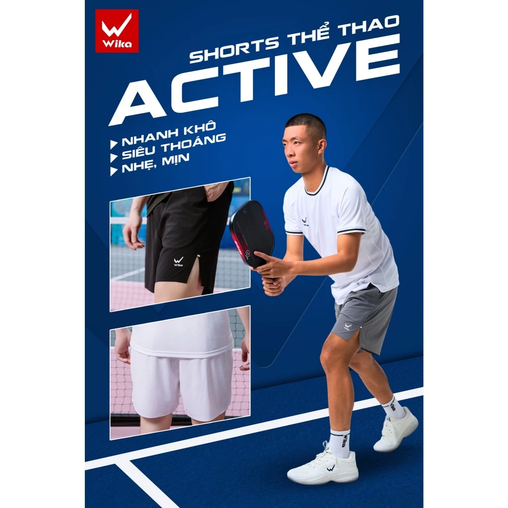 Quần Short Thể Thao Wika Active, Quần Đùi Form Xuông Thoải Mái Hoạt Động