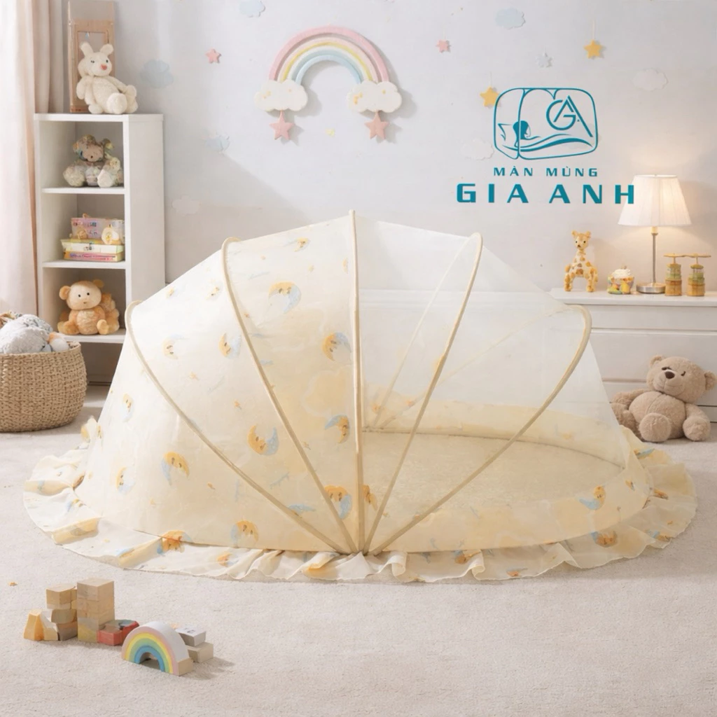 [Mẫu 2026 DEAL ĐỘC QUYỀN]- Mùng Chụp Tự Bung Thông Minh Cho Bé Từ 0 - 4 Tuổi. Kích Thước 110 x  65 x 65