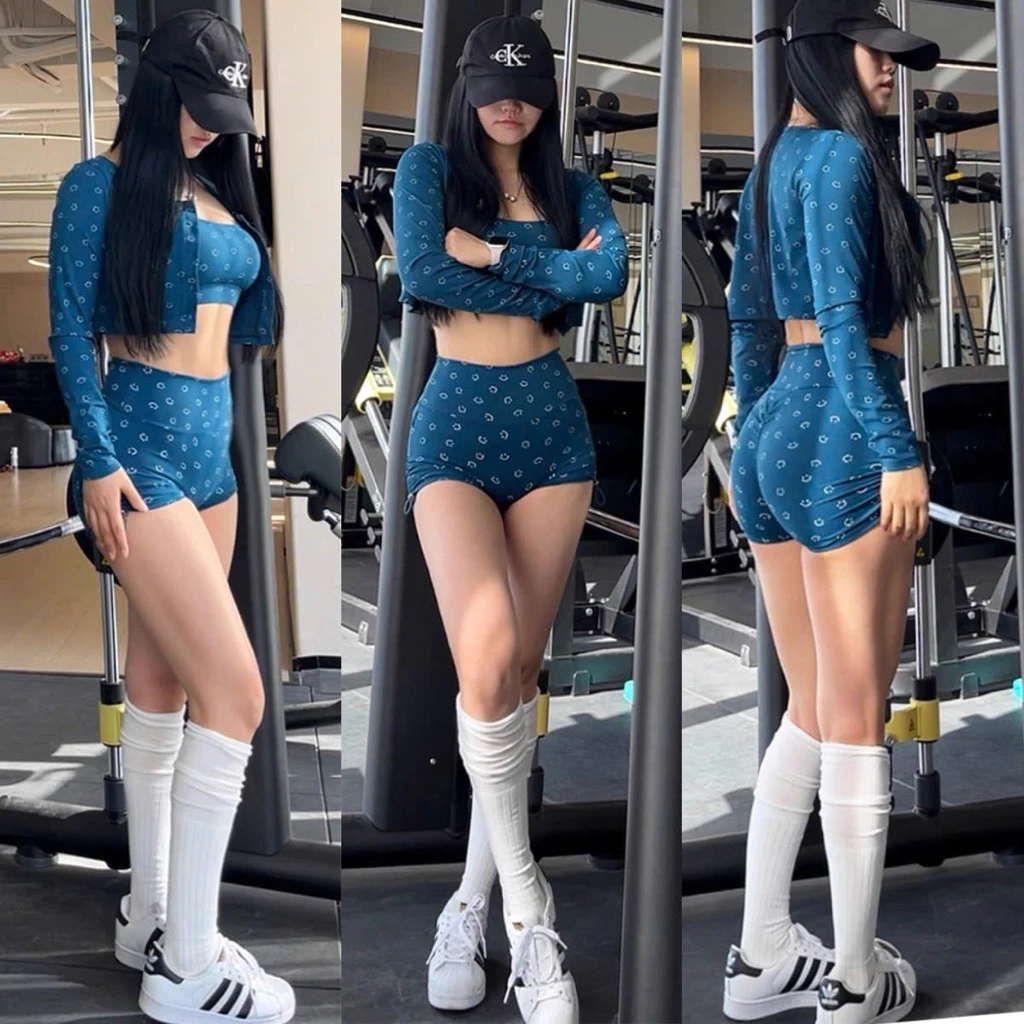 S8 Tách Rời Style Hàn Quốc Hoạ Tiết Mặt Cười Chất LULU Co Dãn Tập Gym-Yoga-Aerobic-Chạy bộ-Đạp xe