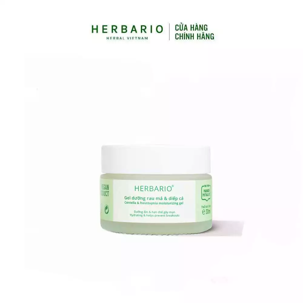 Gel Dưỡng Rau Má & Diếp Cá Thuần Chay Herbario 30ml