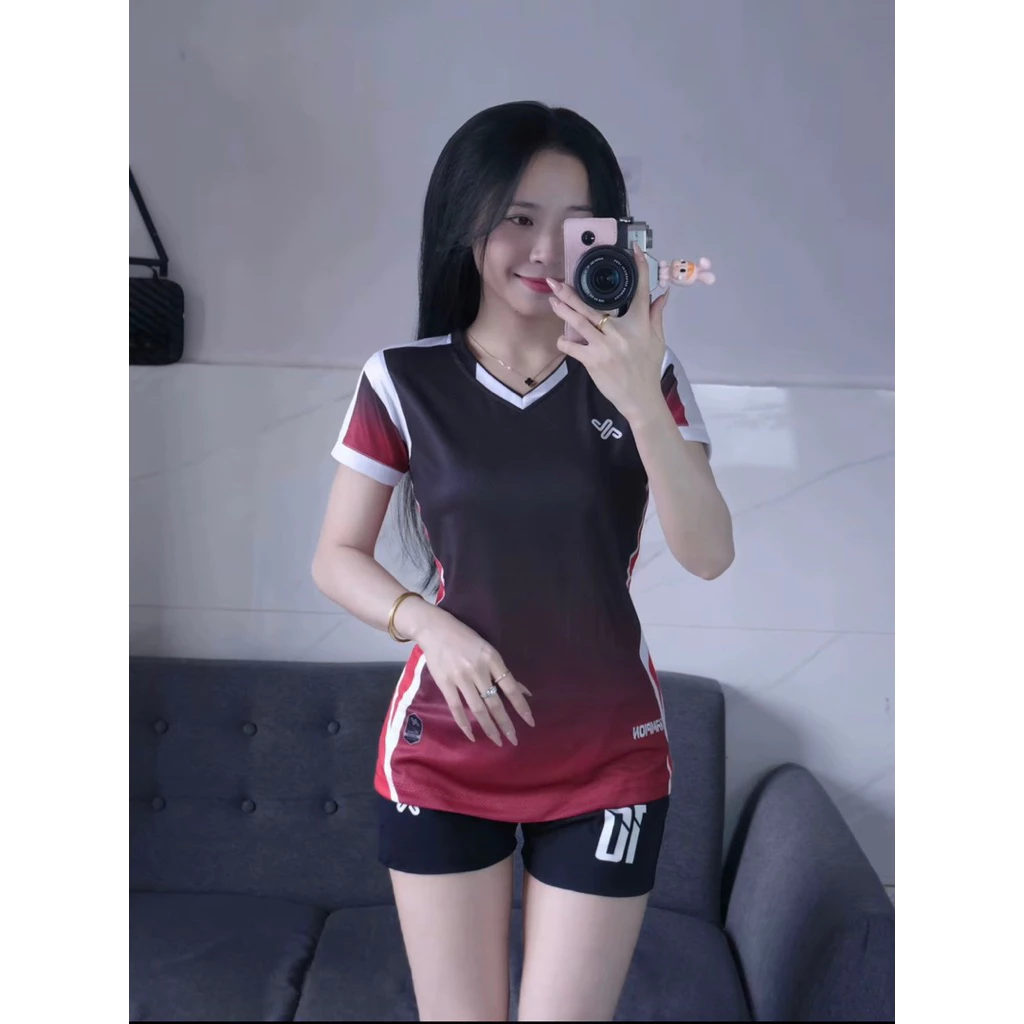Bộ Quần Áo Bóng Chuyền Nam/Nữ A.m.a.c CHAMPION ,Đồ Bóng Chuyền Áo Thể Thao Chất Vải Mè Co Giãn , Có in Tên Số