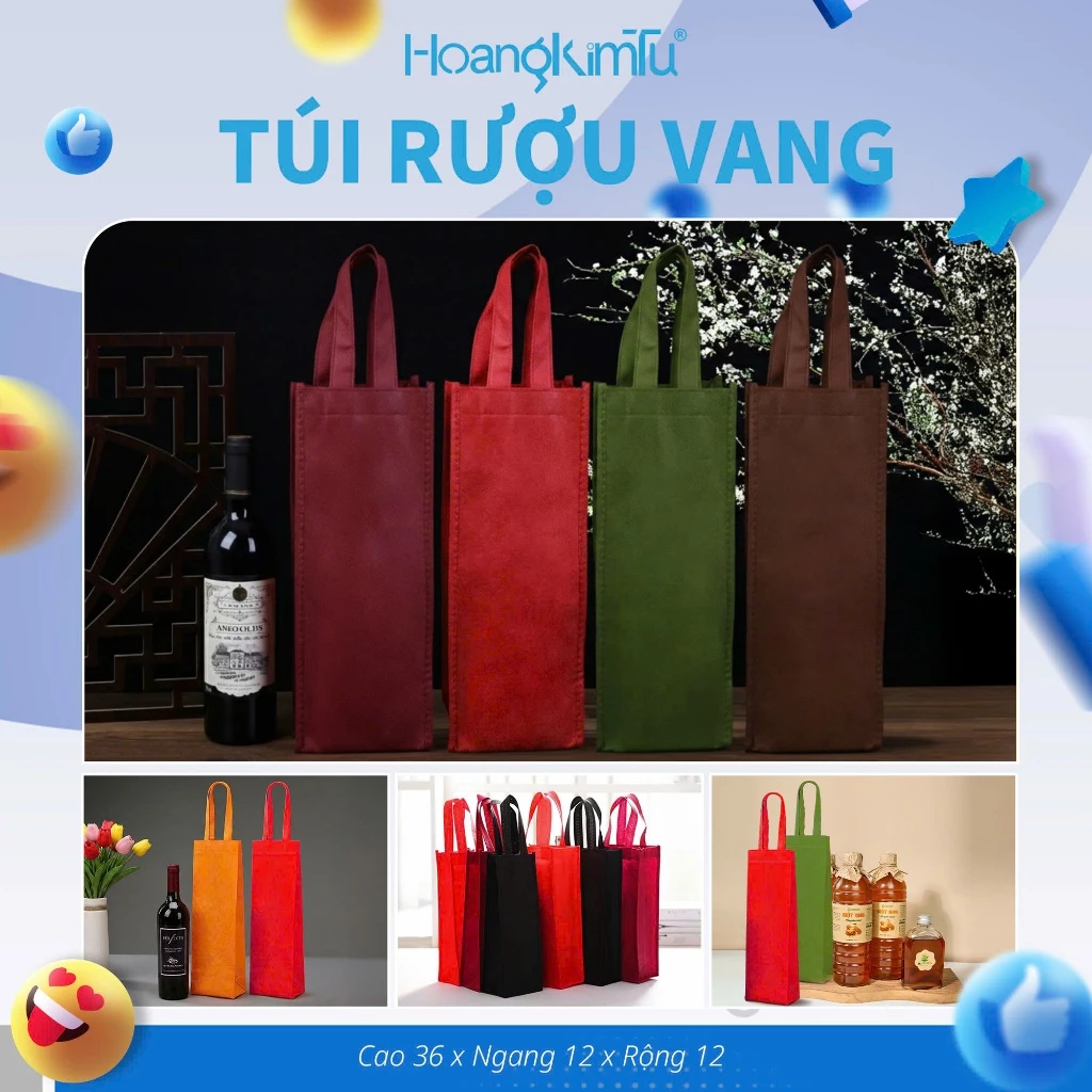 Túi Vải Đựng Rượu Vang, Chai Mật Ong, Túi Vải Không Dệt Thân Thiện Môi Trường