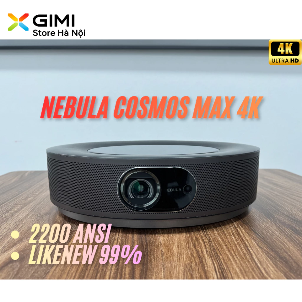 Máy Chiếu Nebula Cosmos Max 4K UHD | 2200 ANSI Lumens | Android TV | Loa 40W Dolby | Màu đẹp xuất sắc