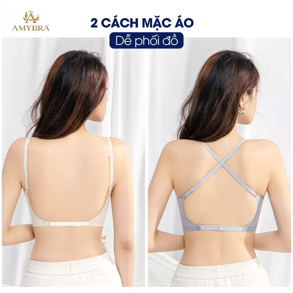 Áo Ngực Su Không Gọng Mặc Nhiều Kiểu - Áo Lót Nữ Đúc Su Mặc Đồ Hỡ Lưng Không Lộ Viền  AMYBRA A1107