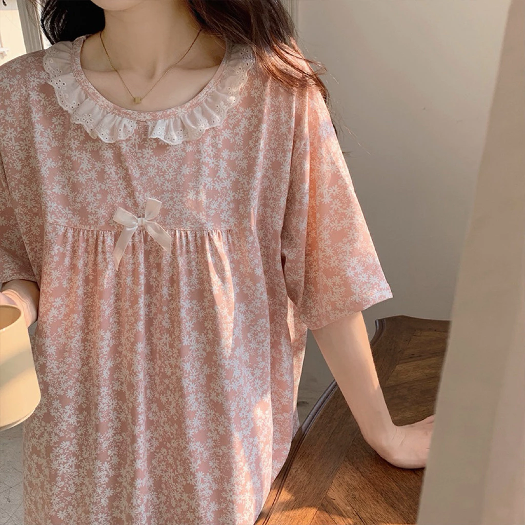Váy Ngủ Nữ Bigsize chất thun Cotton – Đầm Ngủ Nữ Thun Mềm Mịn Thoáng Mát – Váy Mặc Nhà Bigsize form to rộng rãi VD138