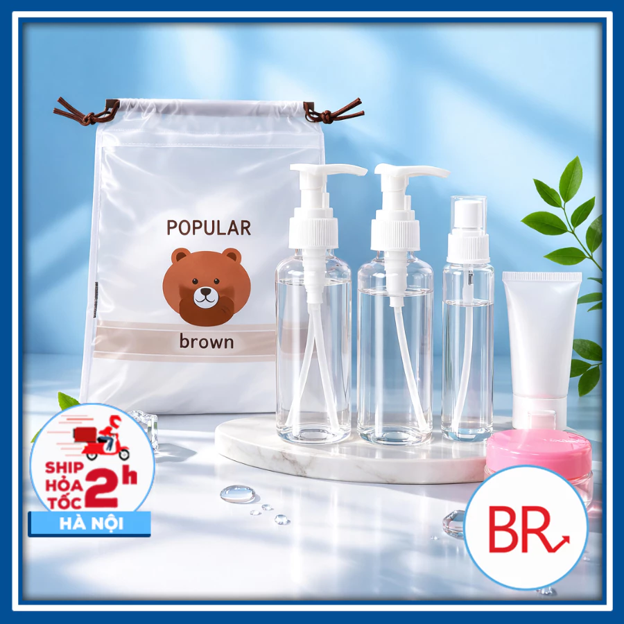 Set lọ chiết mỹ phẩm du lịch nhỏ gọn, Tuýp chiết, túi chiết, hũ chiết, lọ chiết mỹ phẩm nhỏ gọn tiện ích 03163
