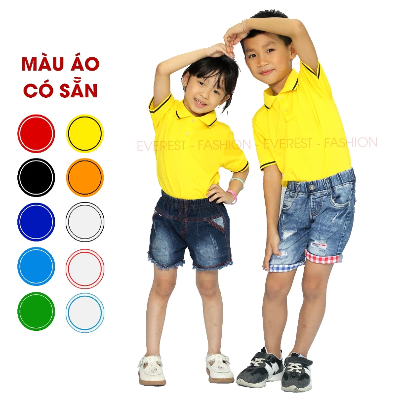 Áo Thun Trẻ Em Polo Có Cổ Cho Bé ANDROMEDA Nhiều Màu Vải Cá Sấu Mè Nhẹ Mát Mềm Bé Mặc Rất Thích