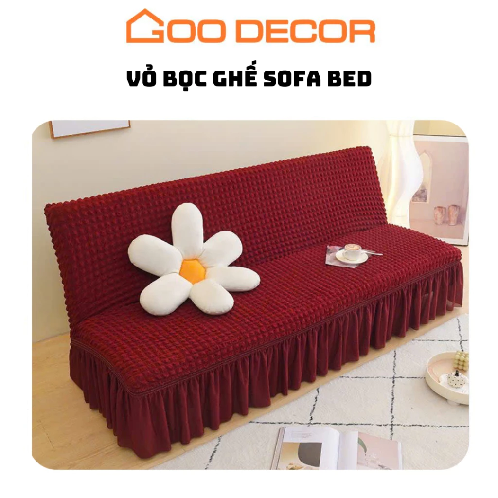 Bọc ghế sofa bed, bọc sofa giường vải bong bóng co giãn 4 chiều - GOO Decor