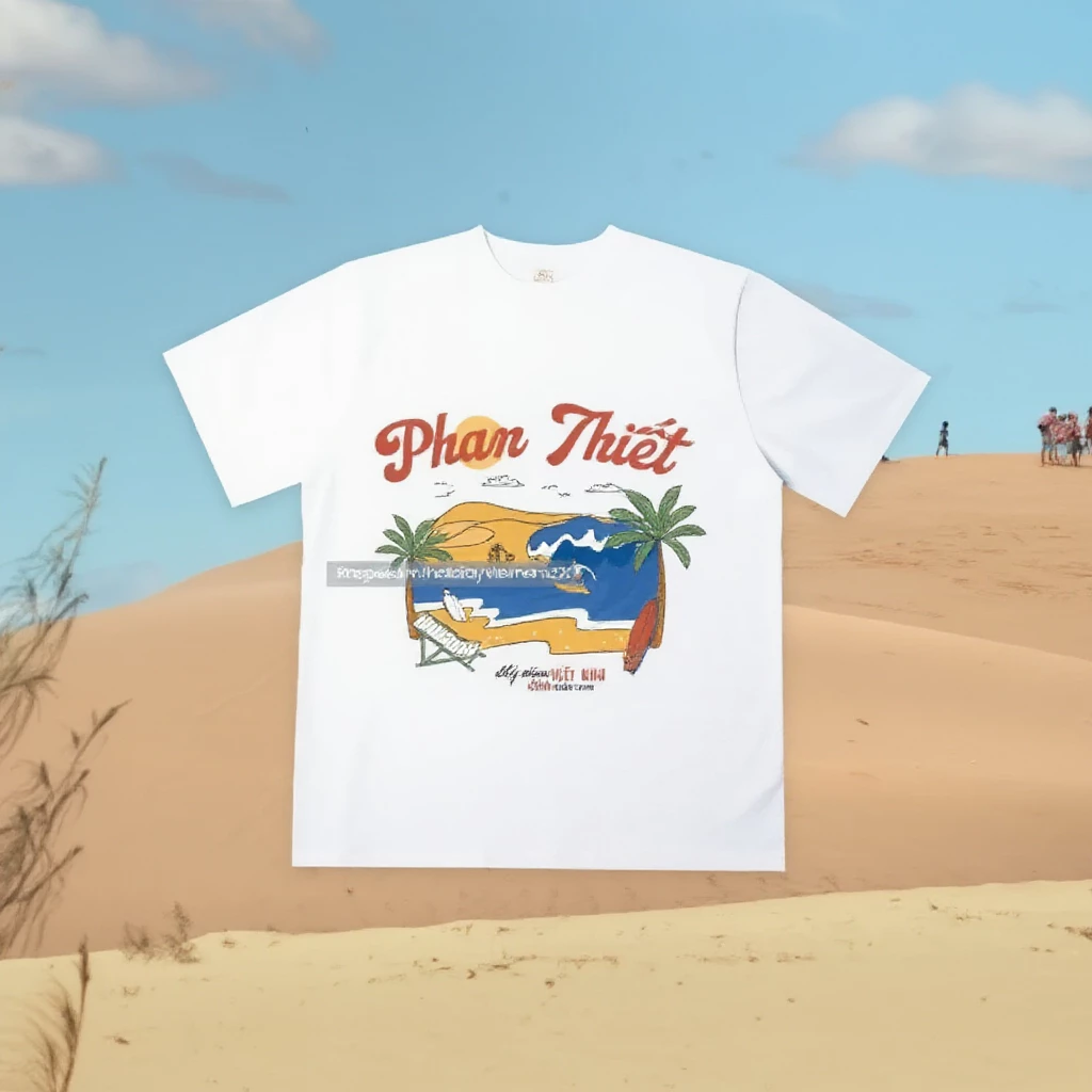 Áo thun du lịch, Phan Thiết from oversize và babytee, có 2 màu trắng và đen, chất thun 250gsm