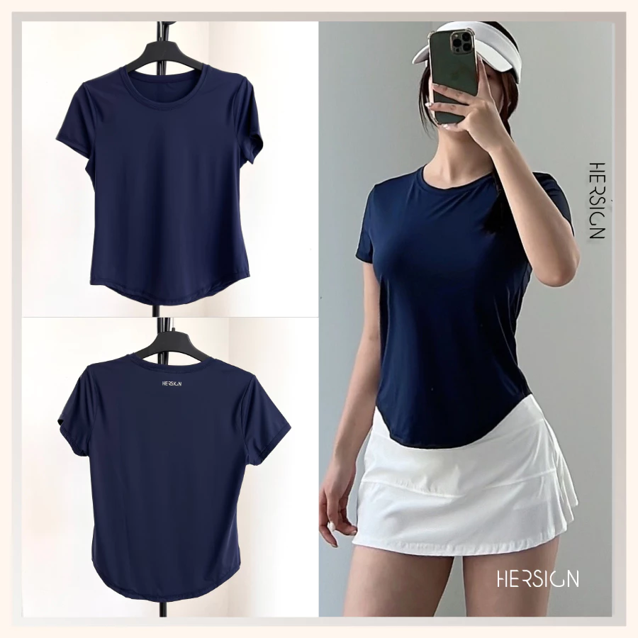 HERSIGN Áo tập pickeball nữ Áo thể thao nữ ngắn tay tập tennis Áo chạy bộ cho nữ AO35 BST HERSIGN Graced Motion