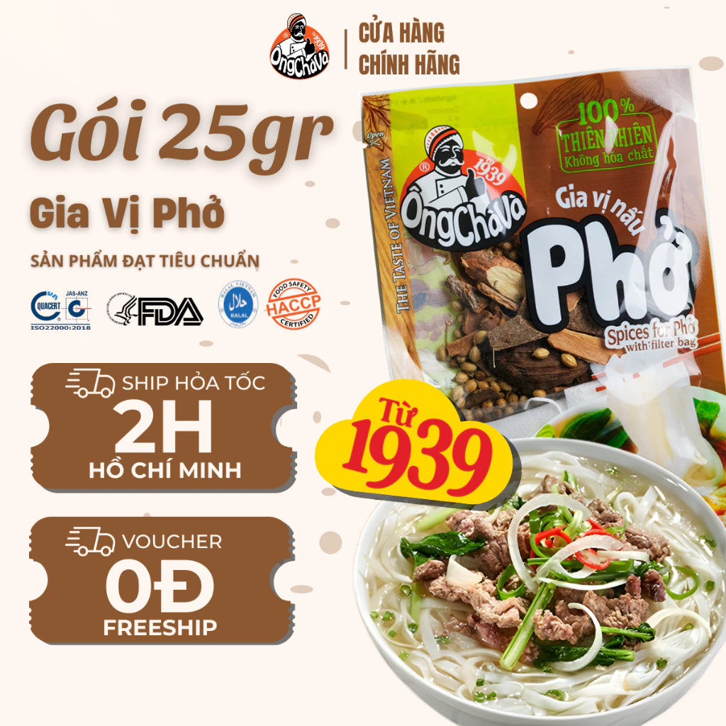 Gia Vị Nấu Phở thương hiệu Ông Chà Và 25gr - Hàng Chính Hãng