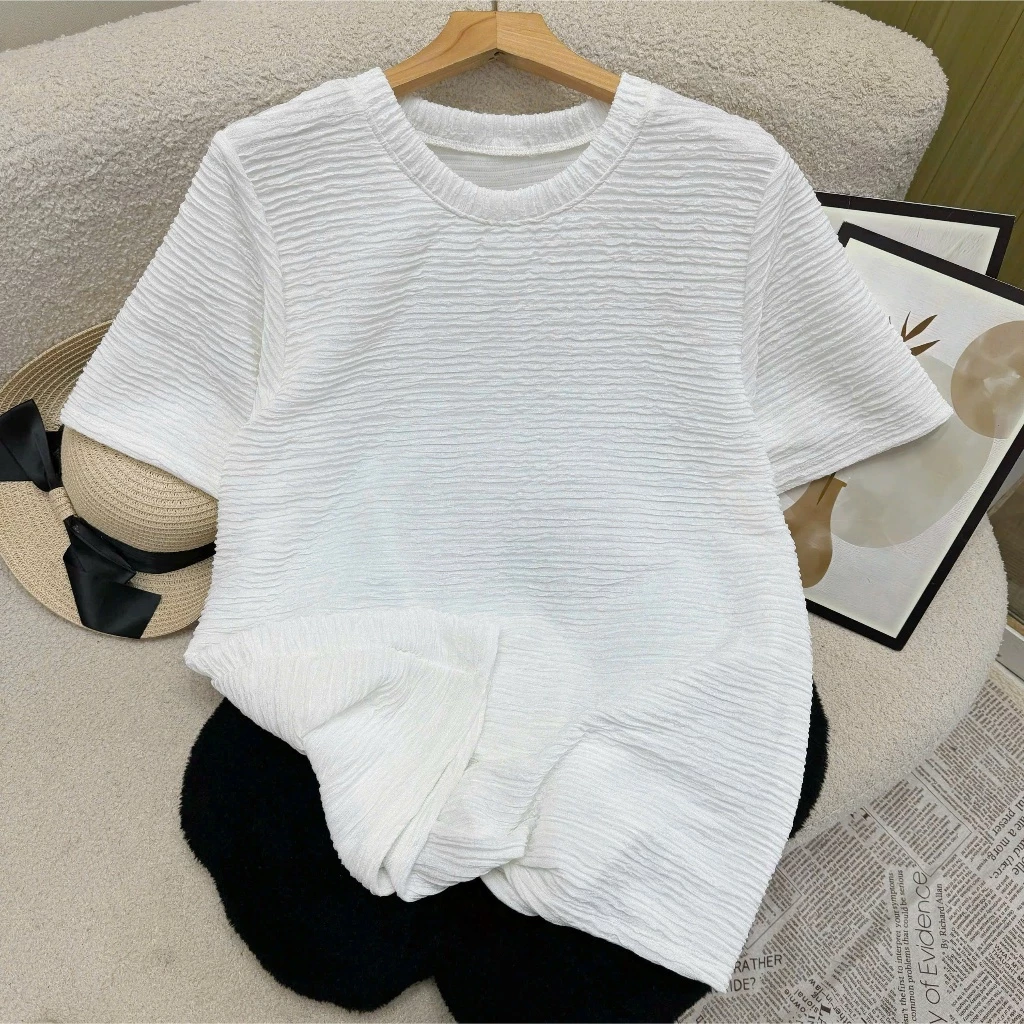 Áo Thun Đậu Bigsize Nữ Xốp Nhật Thấm Hút Tốt Phom Rộng, Co Giãn Thoải Mái– Size 50-92kg A314