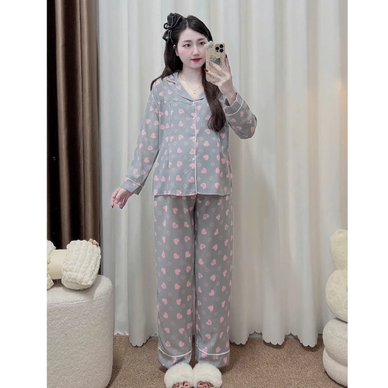 (Đủ size đến 100kg)Bộ đồ bầu và sau sinh Pijama chất lụa Mango cực đẹp