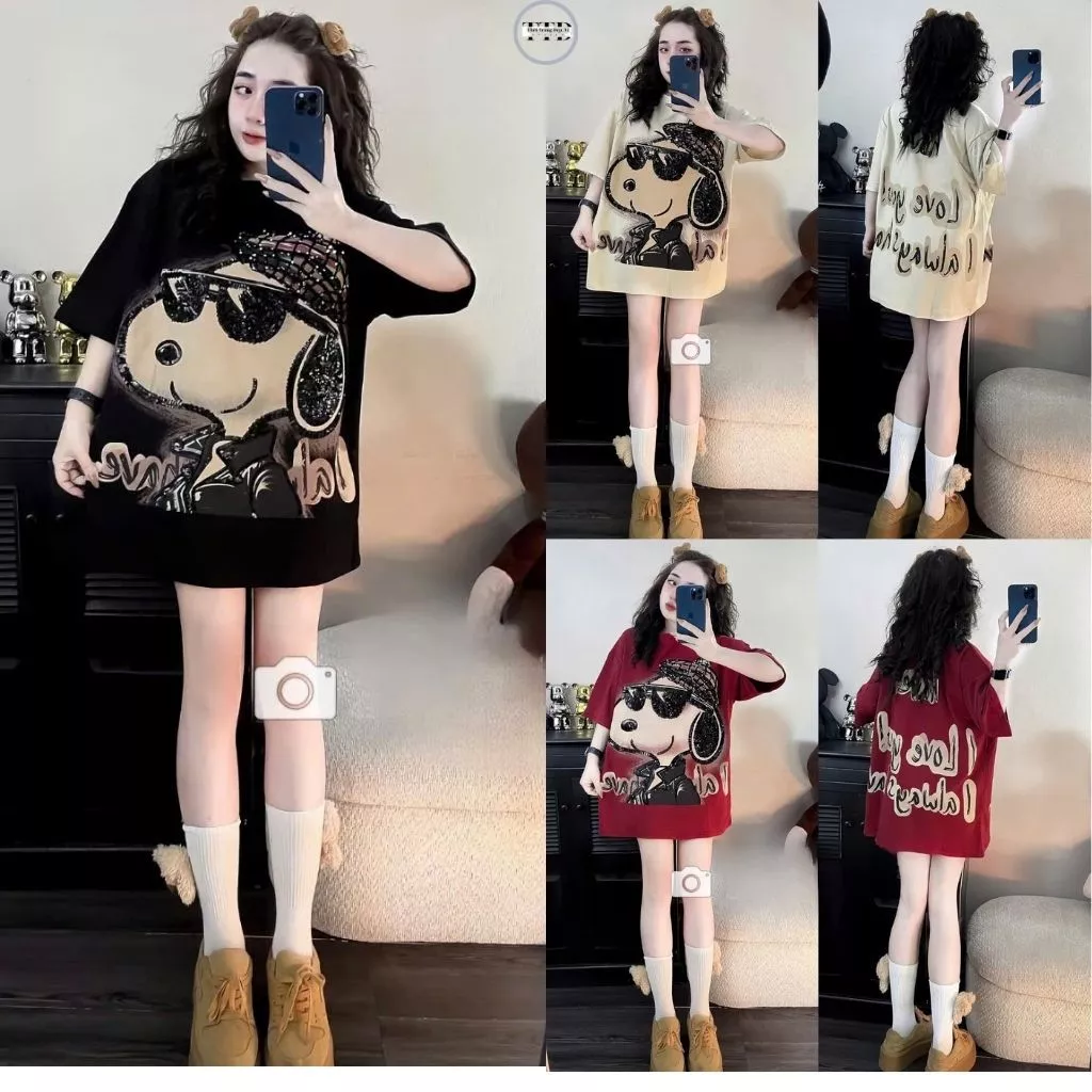 Áo phông nữ in hình chú CÚN siêu CUTE. Áo thun nữ chất cotton cao cấp
