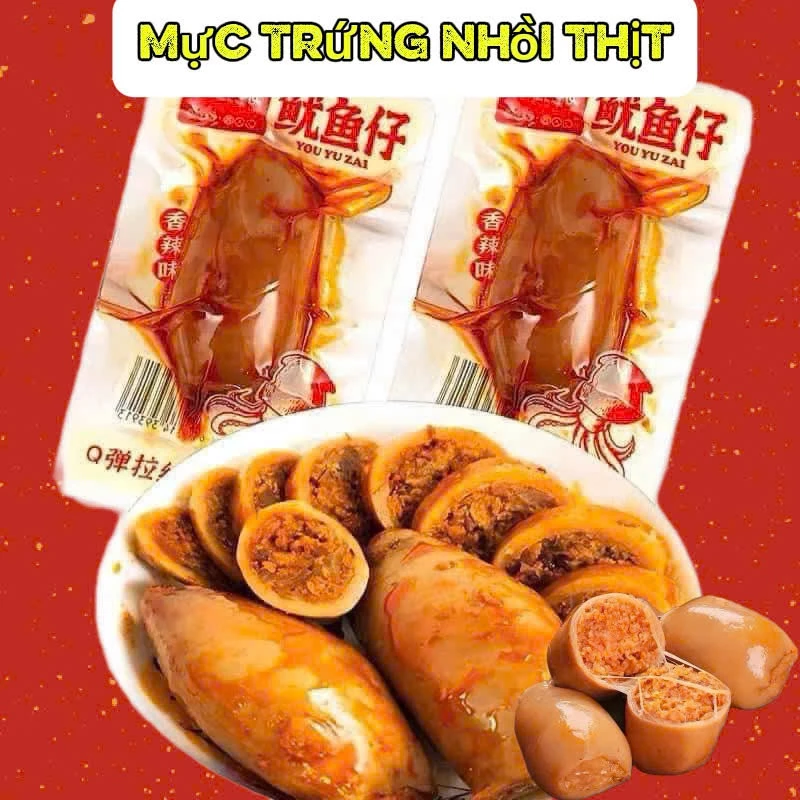 Combo 5Gói Mực Trứng Nhồi Thịt Cay – Snack Hải Sản Ăn Liền Đậm Vị