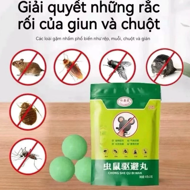 Viên Đuổi Chuột Thảo Dược An Toàn Cho Con Người Và Vật Nuôi - 2 Gói, 3 Gói, 4 Gói, 5 Gói, Gói 10 Viên (Shop yêu thích)