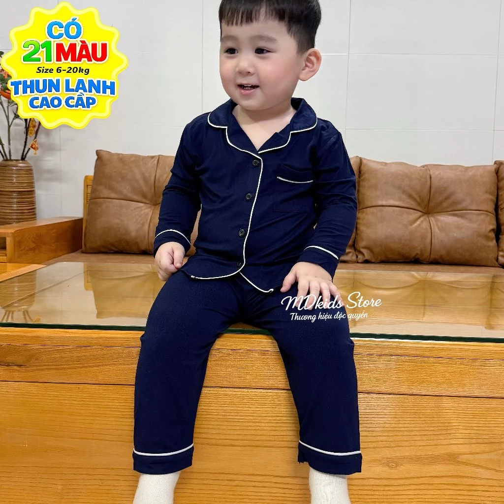 Bộ Ngủ Pijama Thun Lạnh Cao Cấp Cho Bé Trai Bé Gái 7-20kg. đang được đối chiếu cho người mua tại Việt Nam