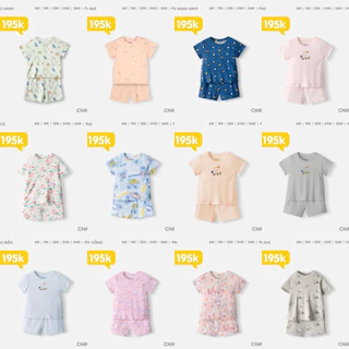 [ XẢ HÀNG ) Chaang bộ cộc tay trẻ em Bé trai / gái (9m-5y) 2023 🔥🔥🔥