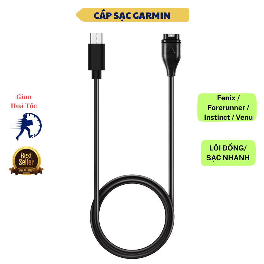 Dây Sạc Garmin Fenix / Forerunner / Instinct / Venu – Cáp Sạc Đồng Hồ Garmin, Garmin Charger