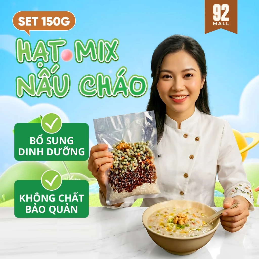 Hạt Mix Nấu Cháo Dinh Dưỡng Hộp 150g Mix Các Loại Gạo, Ngũ Cốc, Tiện Lợi Nấu Nhanh