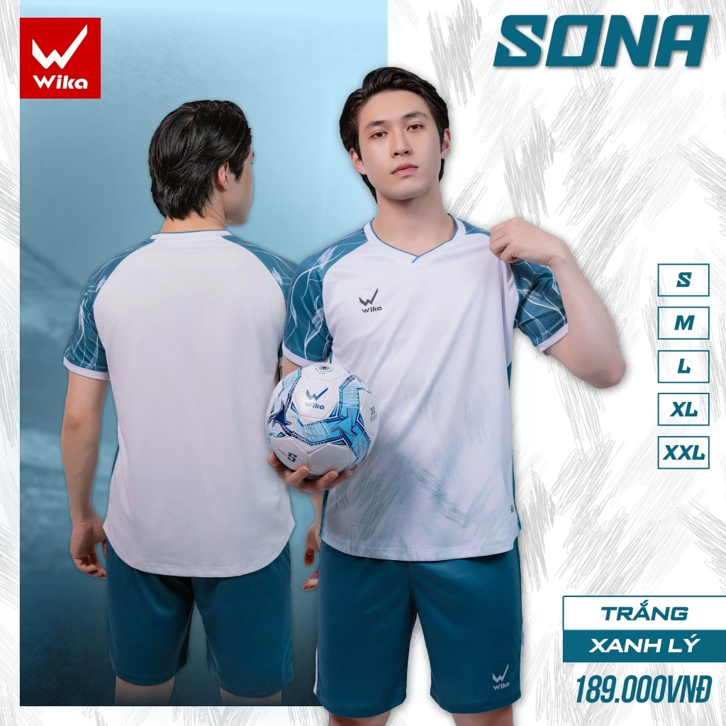 Bộ Bóng Đá Wika Sona, Quần Áo Thể Thao Nam Nữ Chất Vải Wikarotex Co Giãn 4 Chiều Thoải Mái vận Động