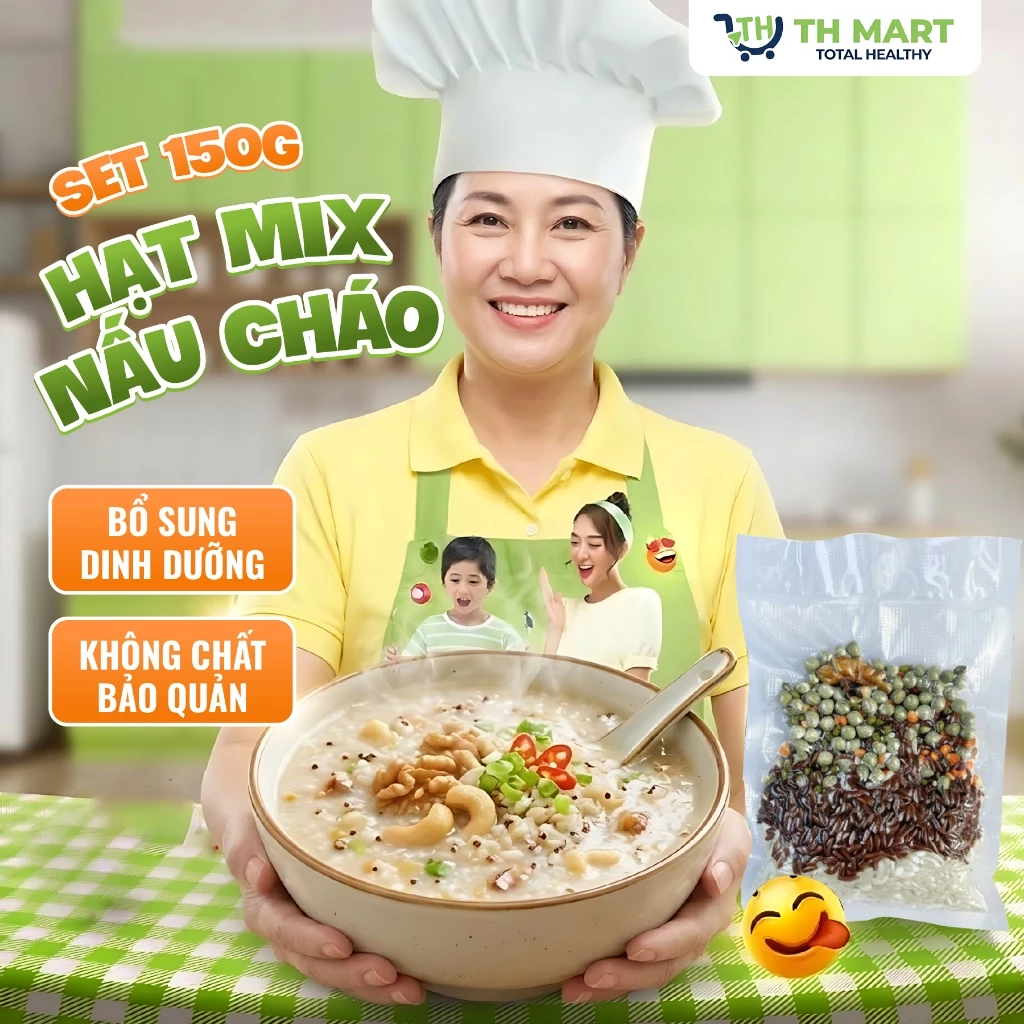 Set Hạt Nấu Cháo Hộp 150g,Ngũ Cốc Mix 2 Loại Gạo Dinh Dưỡng,Hỗ Trợ Tiêu Hóa Cho Cả Nhà